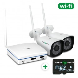 Беспроводной комплект видеонаблюдения Wi-Fi Green Vision GV-IP-K-W57/02/SD128