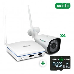 Беспроводной комплект видеонаблюдения Wi-Fi 4 камеры Green Vision 3MP GV-IP-K-W58/04