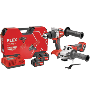 Набор УШМ + ударный шуруповёрт FLEX PD 2G 18.0-EC FS 55, L 125 18.0-EC