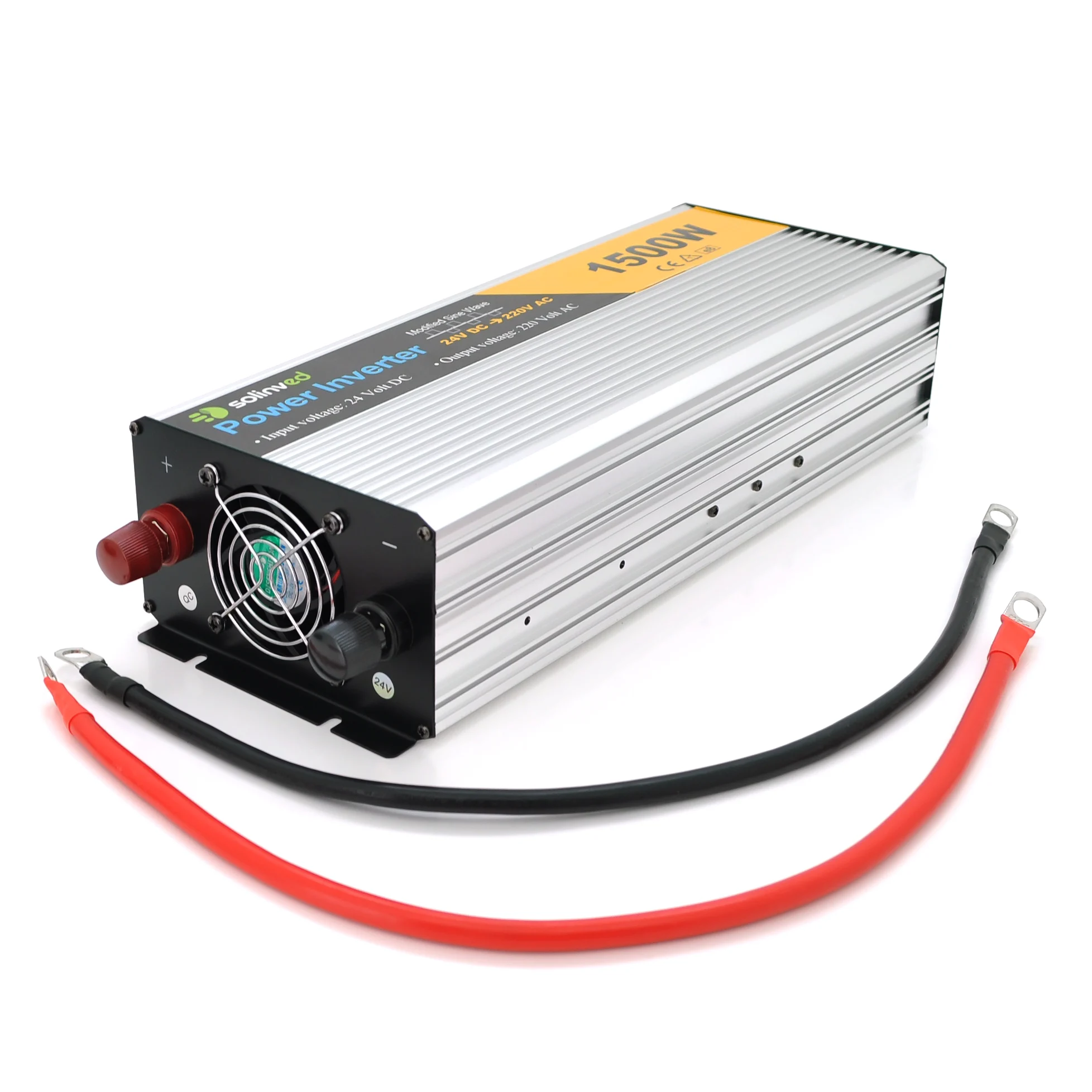 Инвертор напряжения Solinved Sol-Yb24-1500M, 24V / 220V, 1500W с аппроксимированной синусоидой, 2Shuko, USB, клеммные провода, Q6
