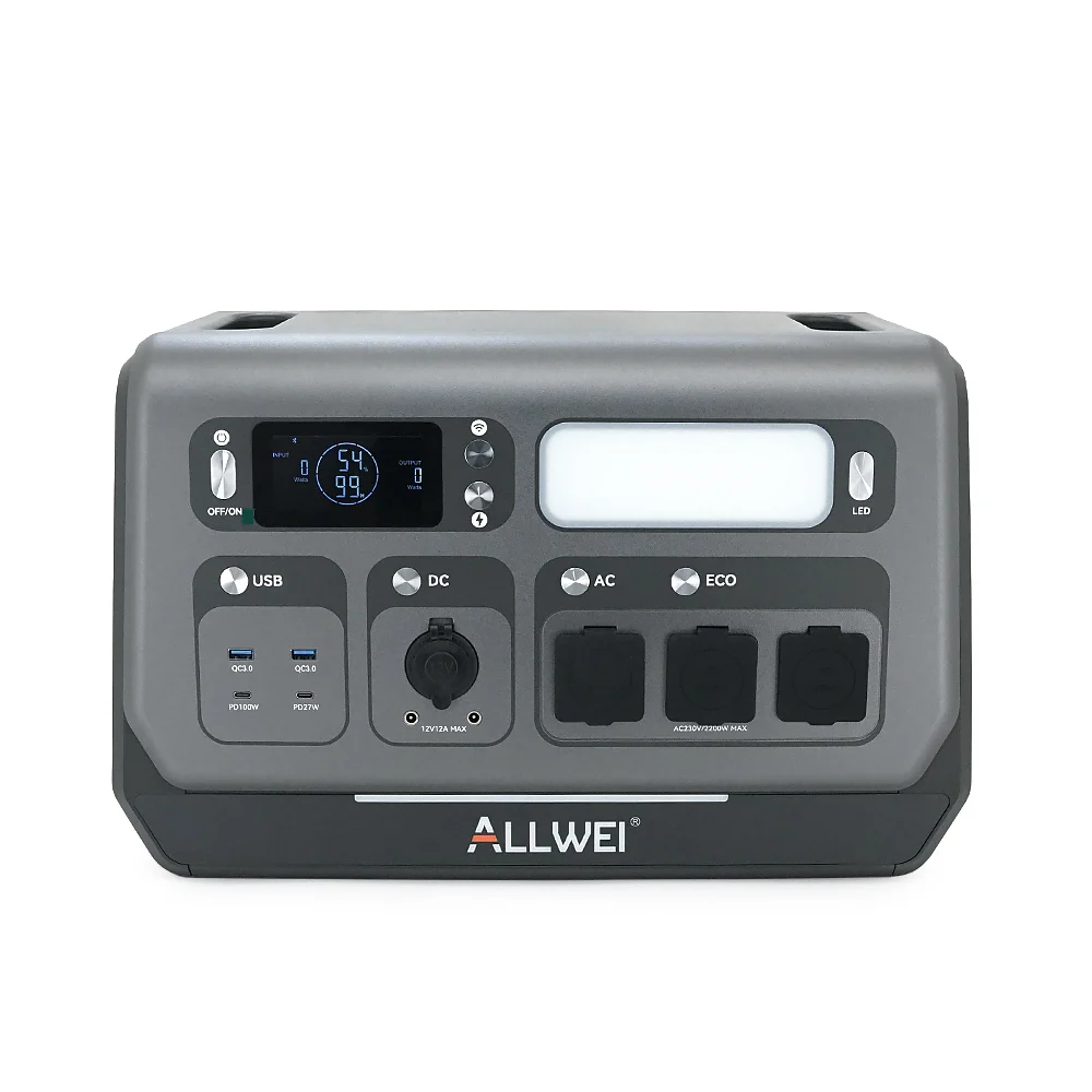 Портативная зарядная станция ALLWEI SGR-PPS2400-2PRO, 2400W / 2048Wh LiFePO₄, MPPT 500W max ХТ60 / 12 - 60 В / 10 А, 2xDC5521-12V-12A, CarPort-12V-12A, 3xAC230V, 2xUSB-A-18W, 2xUSB-C-100W, Wi-Fi, charge 1.5 h, 465x260x295 мм,23.5кг