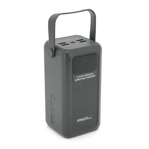 Powerbank ACL PW-131 50000mAh, 22.5W, 4xUSB, 4 кабеля(USB / Micro / Type-C / Lighting), Фонарь, 1.08кг, Black, Box